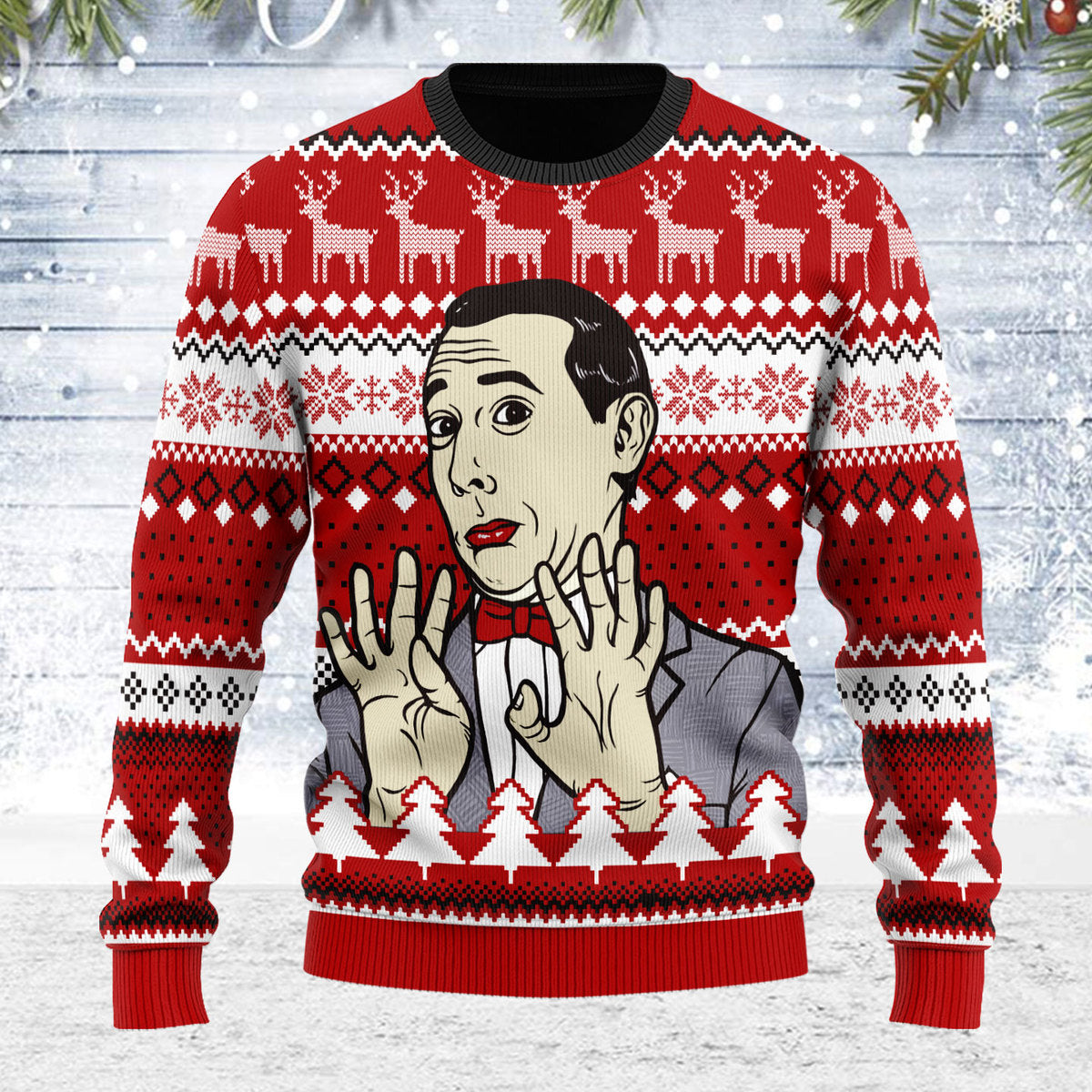 YMskins Ugly Christmas Sweater Pee Wee Herman 3D Apparel
