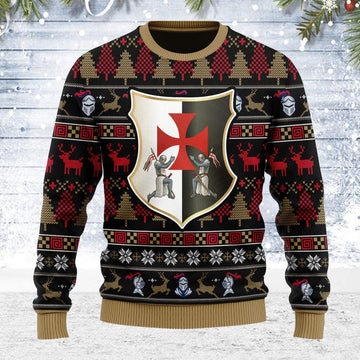 Gearhomie Knight Templar Christmas Ugly Sweater - Gearhomie.com