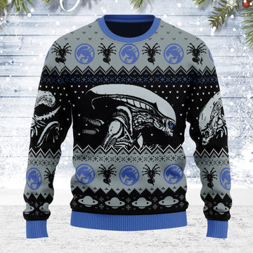 YMskins Ugly Christmas Sweater Alien Movie Xenomorph 3D Apparel