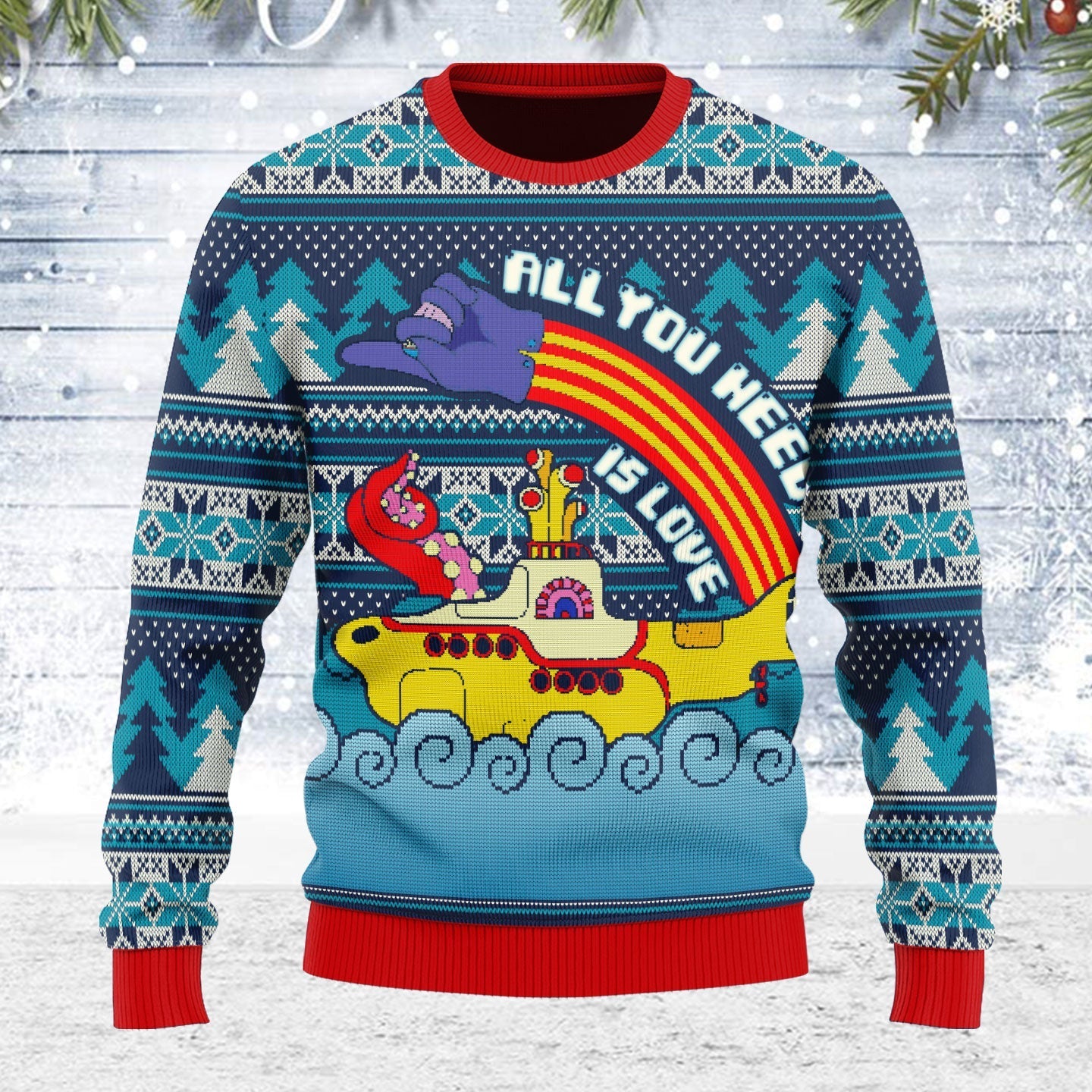 YMskins Ugly Christmas Sweater All You Need Is Love 3D Apparel