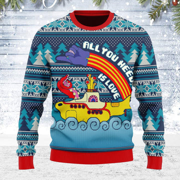 YMskins Ugly Christmas Sweater All You Need Is Love 3D Apparel