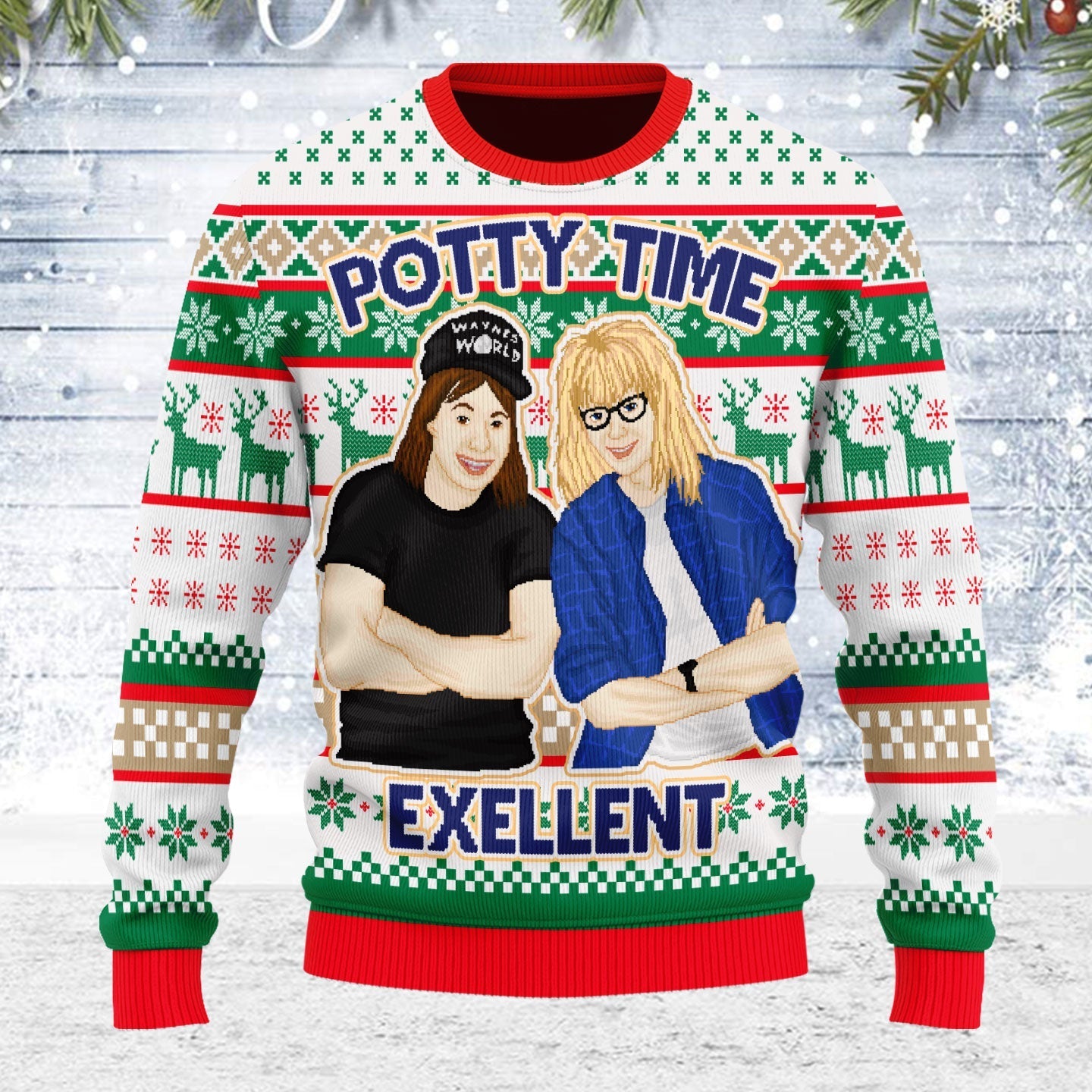 YMskins Ugly Christmas Sweater Potty Time Exellent 3D Apparel