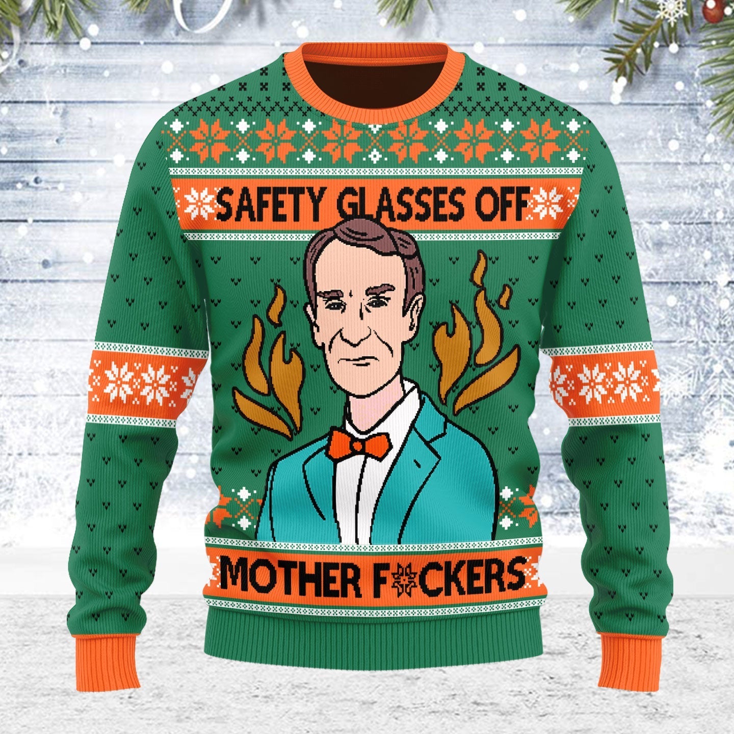 YMskins Ugly Christmas Sweater Safety Glasses Off 3D Apparel