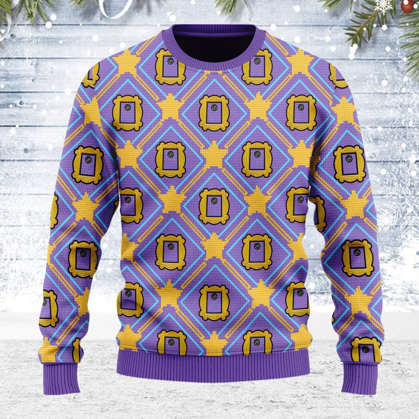 YMskins Ugly Christmas Sweater Friends' Monica's Door Eye Hole 3D Apparel