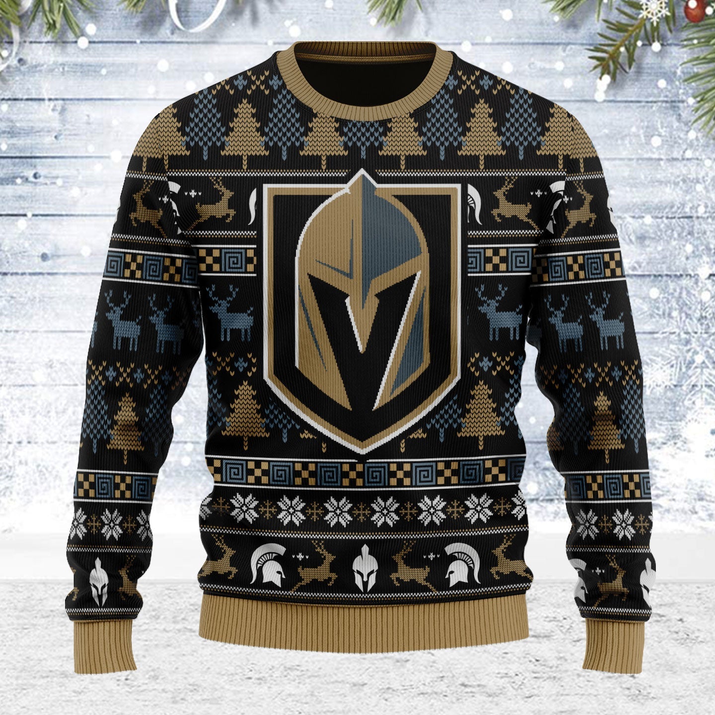 YMskins Ugly Christmas Sweater Spartan Army 3D Apparel