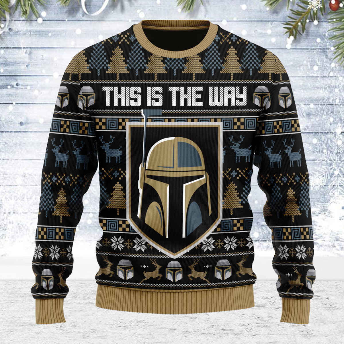 YMskins Ugly Christmas Sweater This Is The Way Golden Knights 3D Apparel