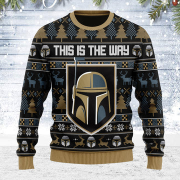 YMskins Ugly Christmas Sweater This Is The Way Golden Knights 3D Apparel