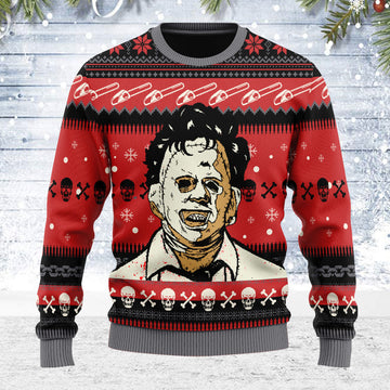 YMskins Ugly Christmas Sweater The Texas Chainsaw Massacre 3D Apparel