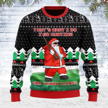 YMskins Ugly Christmas Sweater I Go Hunting And I Know Things 3D Apparel