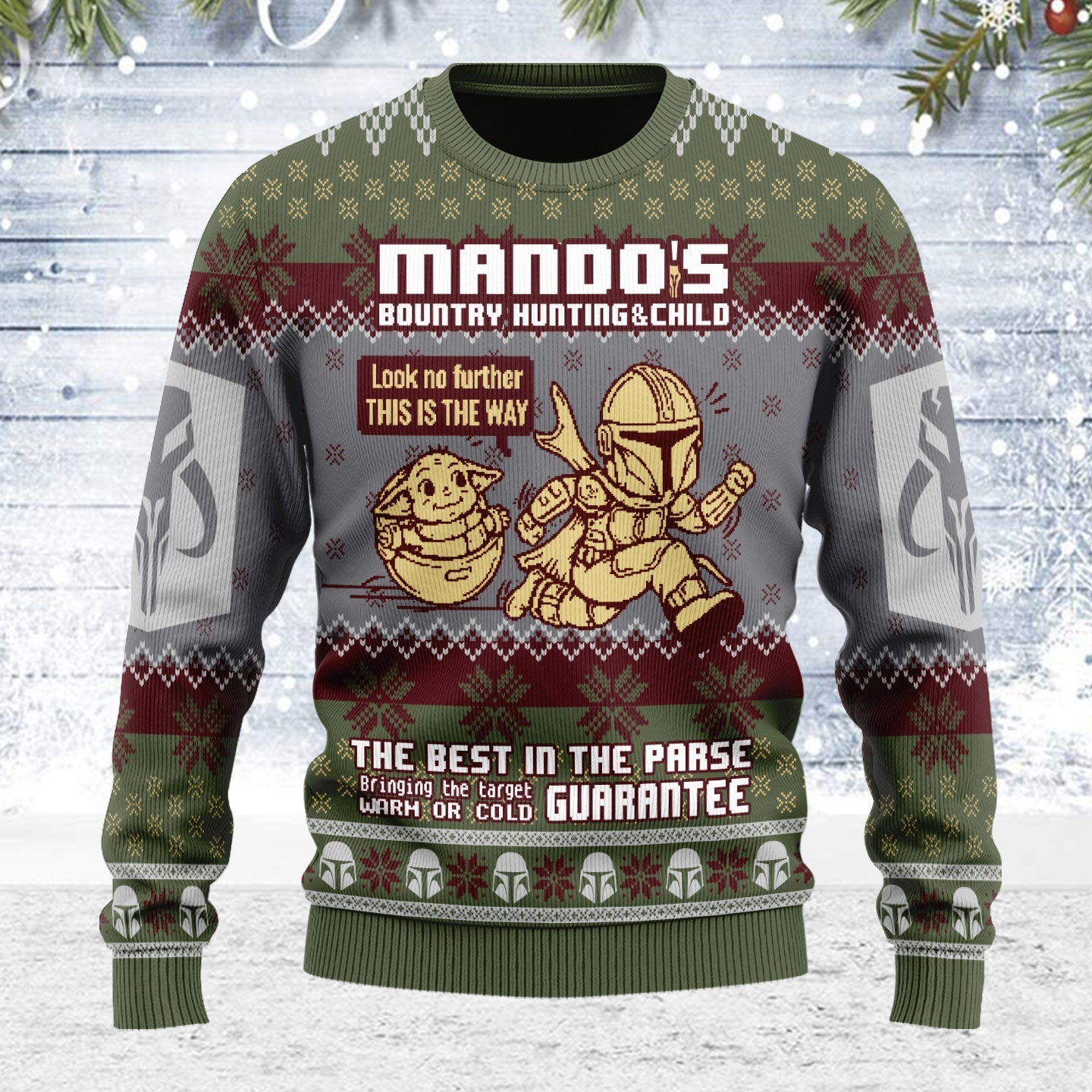 YMskins Ugly Christmas Sweater Mando's Bountry Hunting 3D Apparel