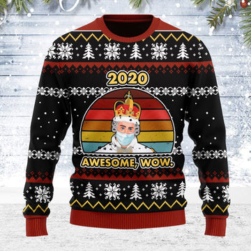 YMskins Ugly Christmas Sweater 2020 Awesome Wow 3D Apparel
