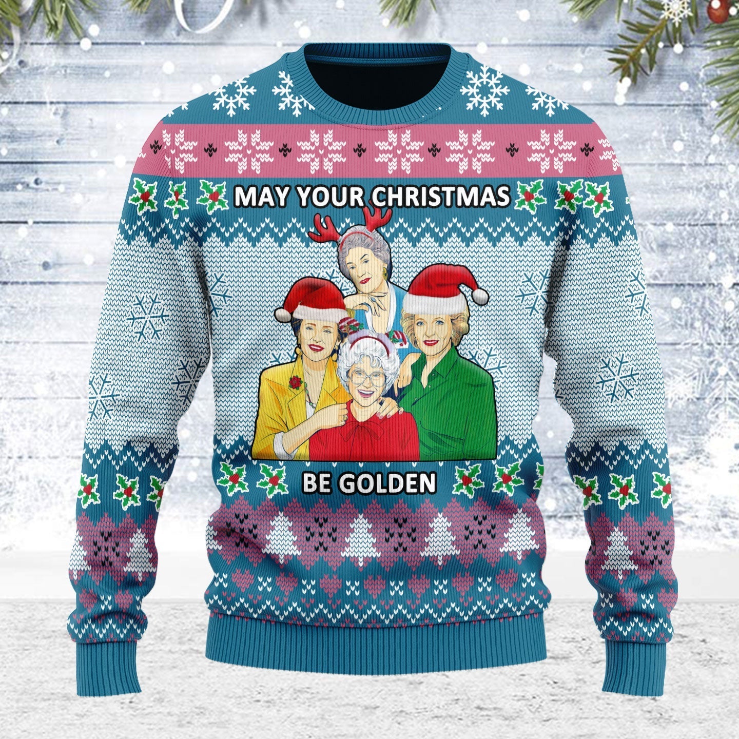 YMskins Ugly Christmas Sweater May Your Christmas Be Golden 3D Apparel