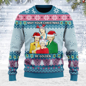 YMskins Ugly Christmas Sweater May Your Christmas Be Golden 3D Apparel
