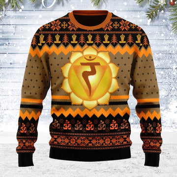 YMskins Ugly Christmas Sweater Solar Plexus Chakra 3D Apparel