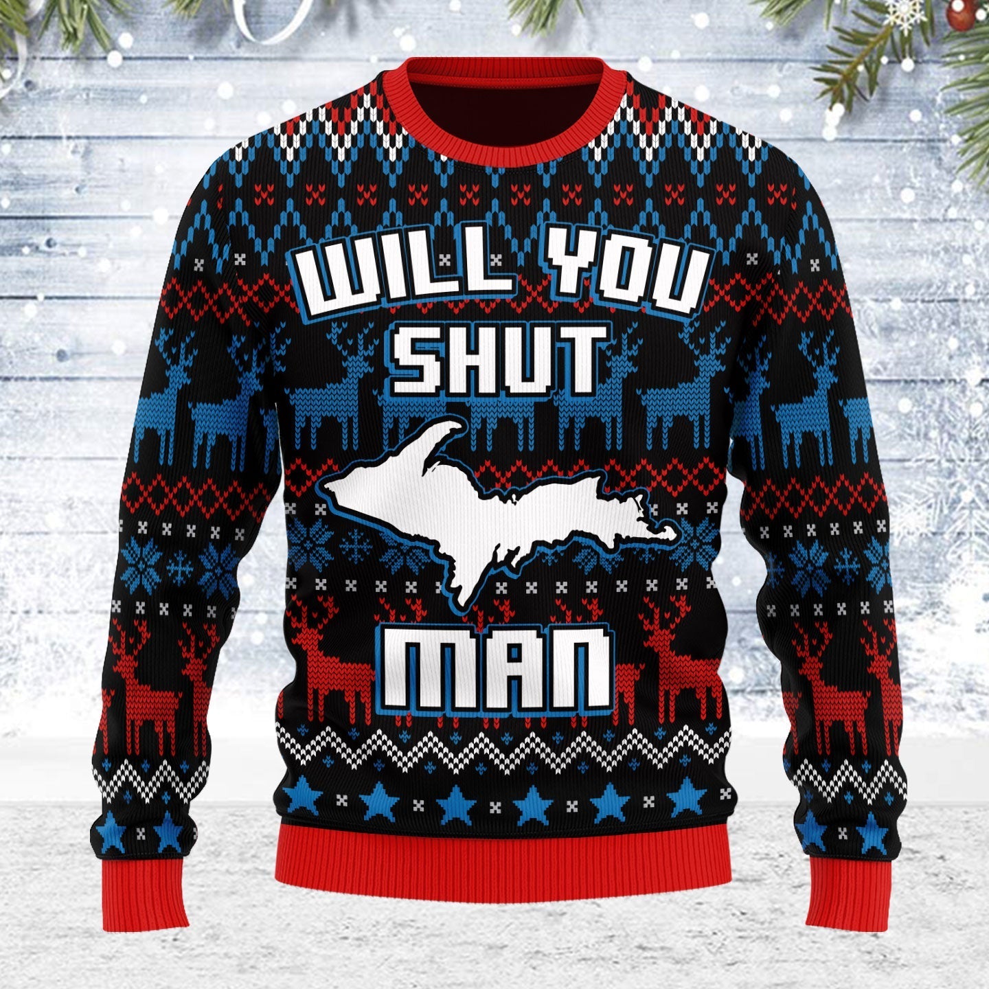YMskins Ugly Christmas Sweater Bidden Will You Shut Man 3D Apparel