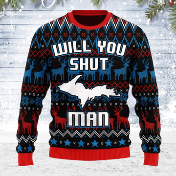 YMskins Ugly Christmas Sweater Bidden Will You Shut Man 3D Apparel