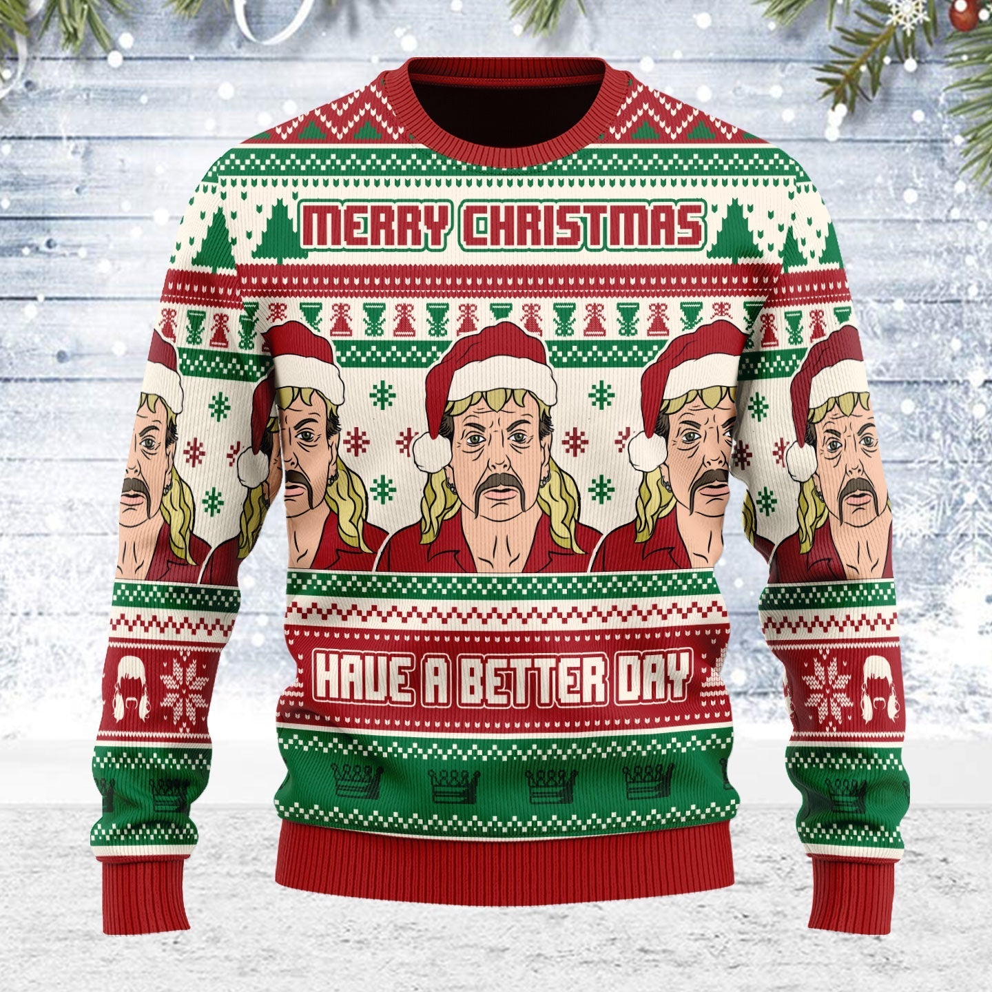 YMskins Ugly Christmas Sweater Merry Christmas Have A Better Day 3D Apparel