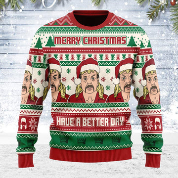 YMskins Ugly Christmas Sweater Merry Christmas Have A Better Day 3D Apparel