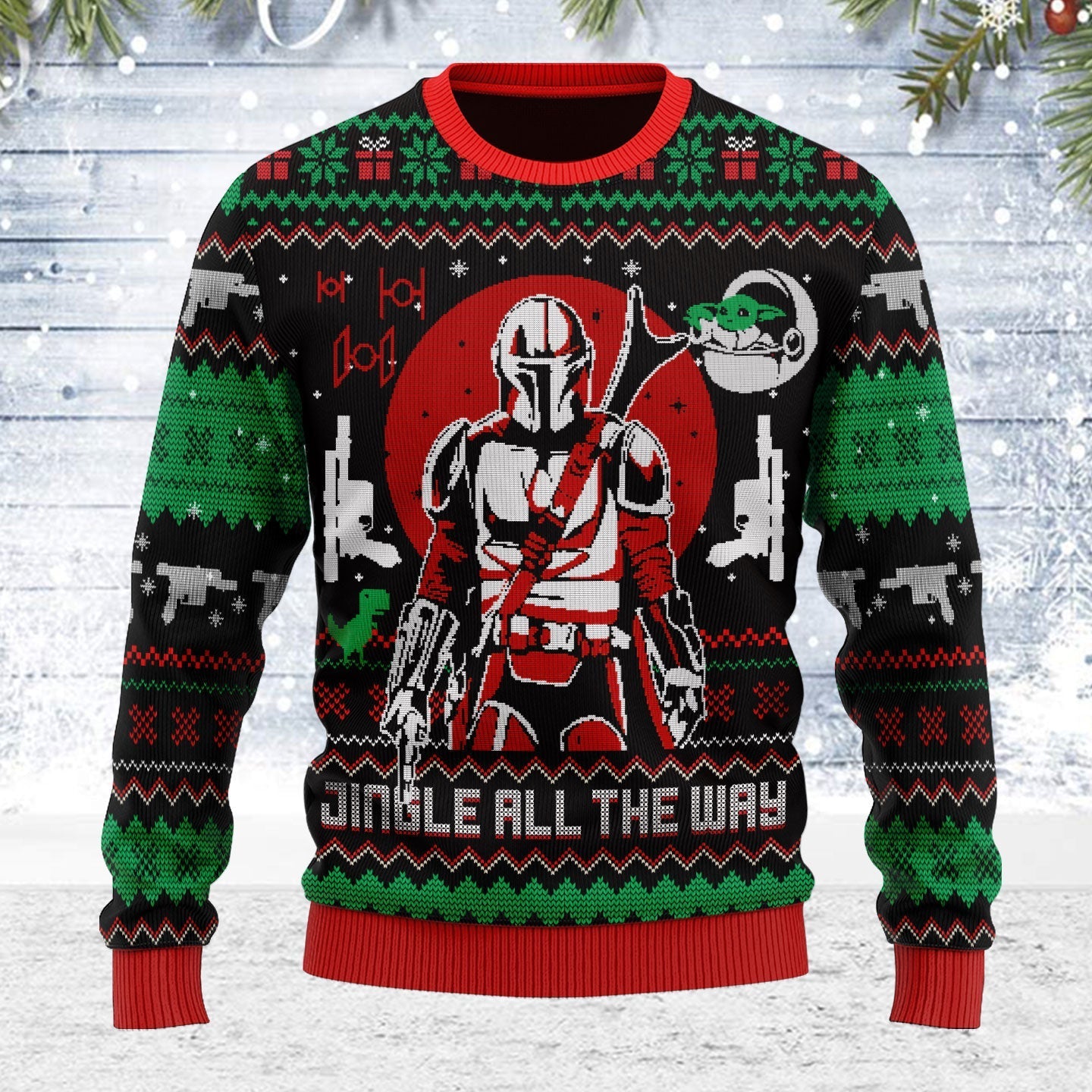 YMskins Ugly Christmas Sweater Jingle All The Way 3D Apparel