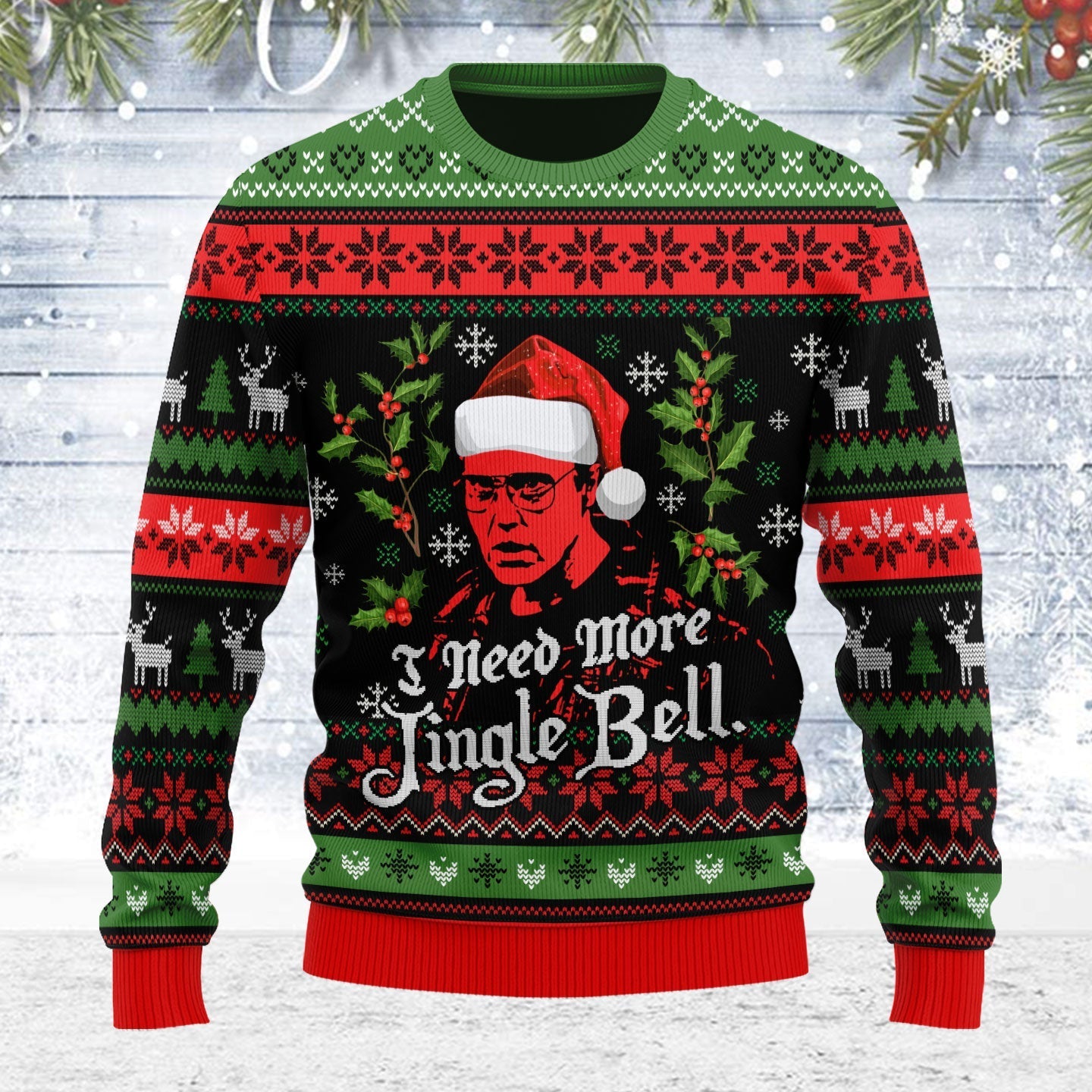 YMskins Ugly Christmas Sweater I Need More Jingle Bell 3D Apparel