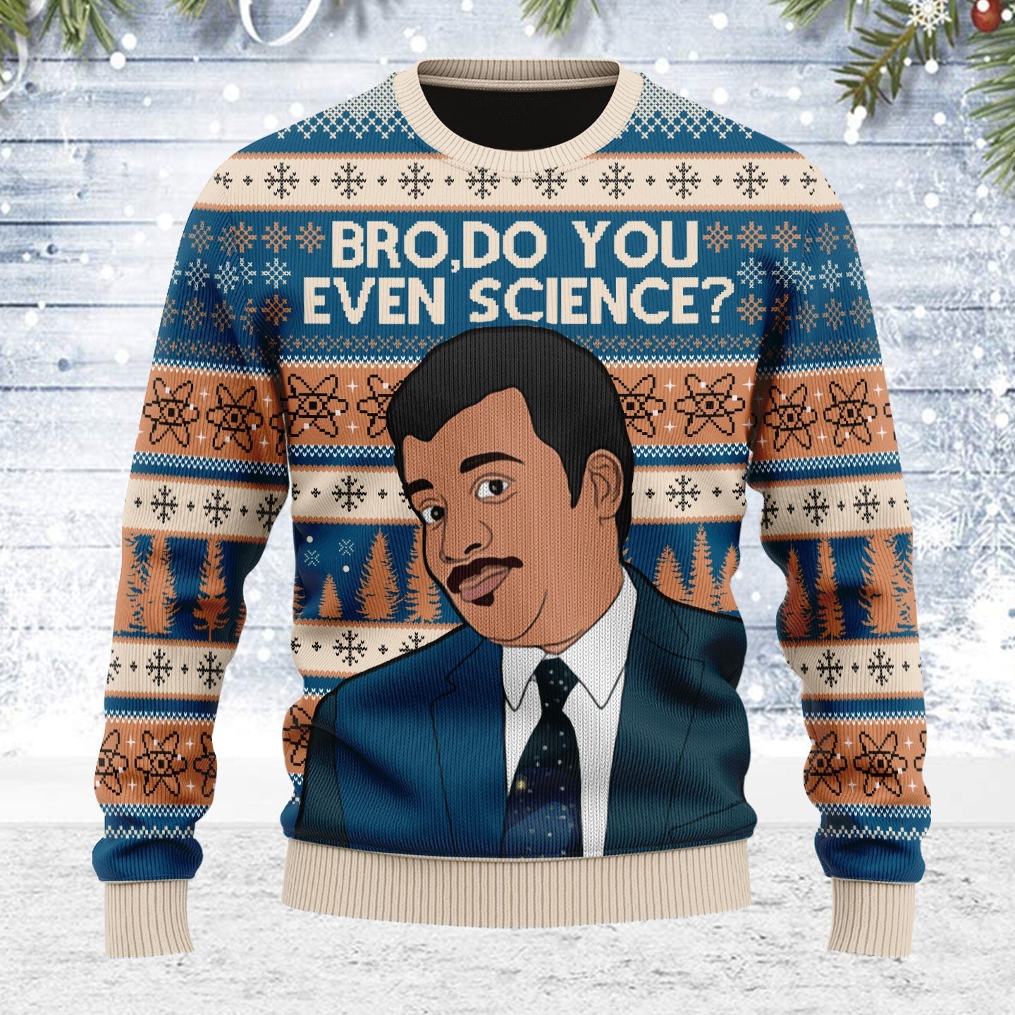 YMskins Ugly Christmas Sweater Bro Do You Even Science 3D Apparel