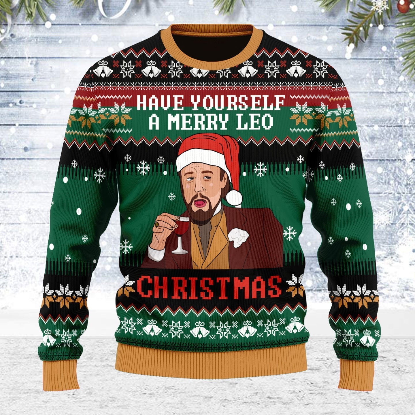 YMskins Ugly Christmas Sweater Have Yourself A Merry Leo Christmas 3D Apparel