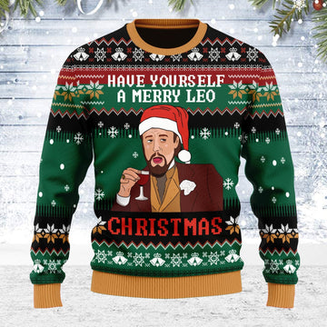 YMskins Ugly Christmas Sweater Have Yourself A Merry Leo Christmas 3D Apparel
