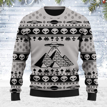 YMskins Ugly Christmas Sweater Ancient Alien Pyramid 3D Apparel