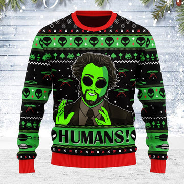 YMskins Ugly Christmas Sweater UFO Alien 3D Apparel