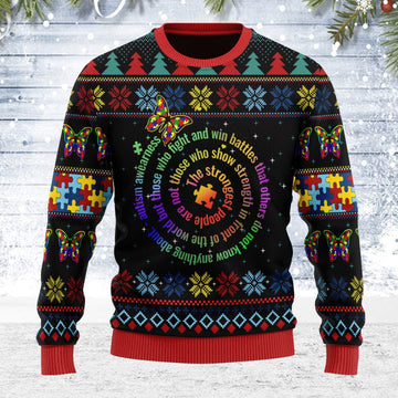 YMskins Ugly Christmas Sweater Autism 3D Apparel