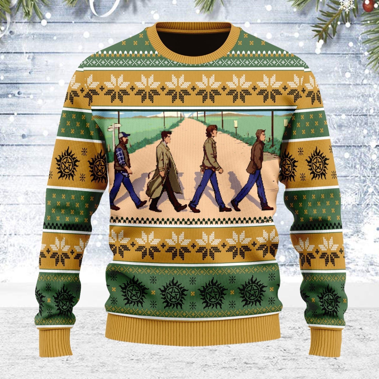 YMskins Ugly Christmas Sweater Supernatural The Beatles Style 3D Apparel