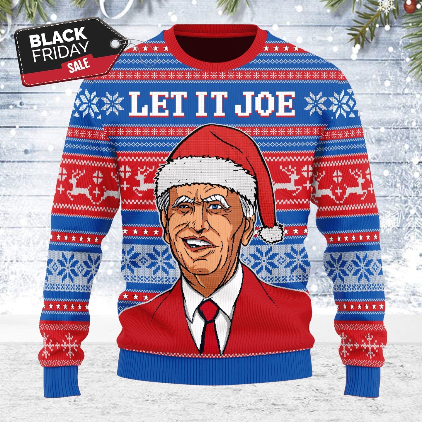 YMskins Ugly Christmas Sweater Let It Joe 3D Apparel