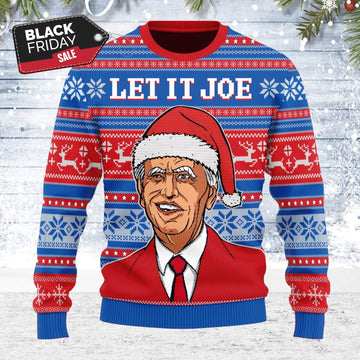 YMskins Ugly Christmas Sweater Let It Joe 3D Apparel