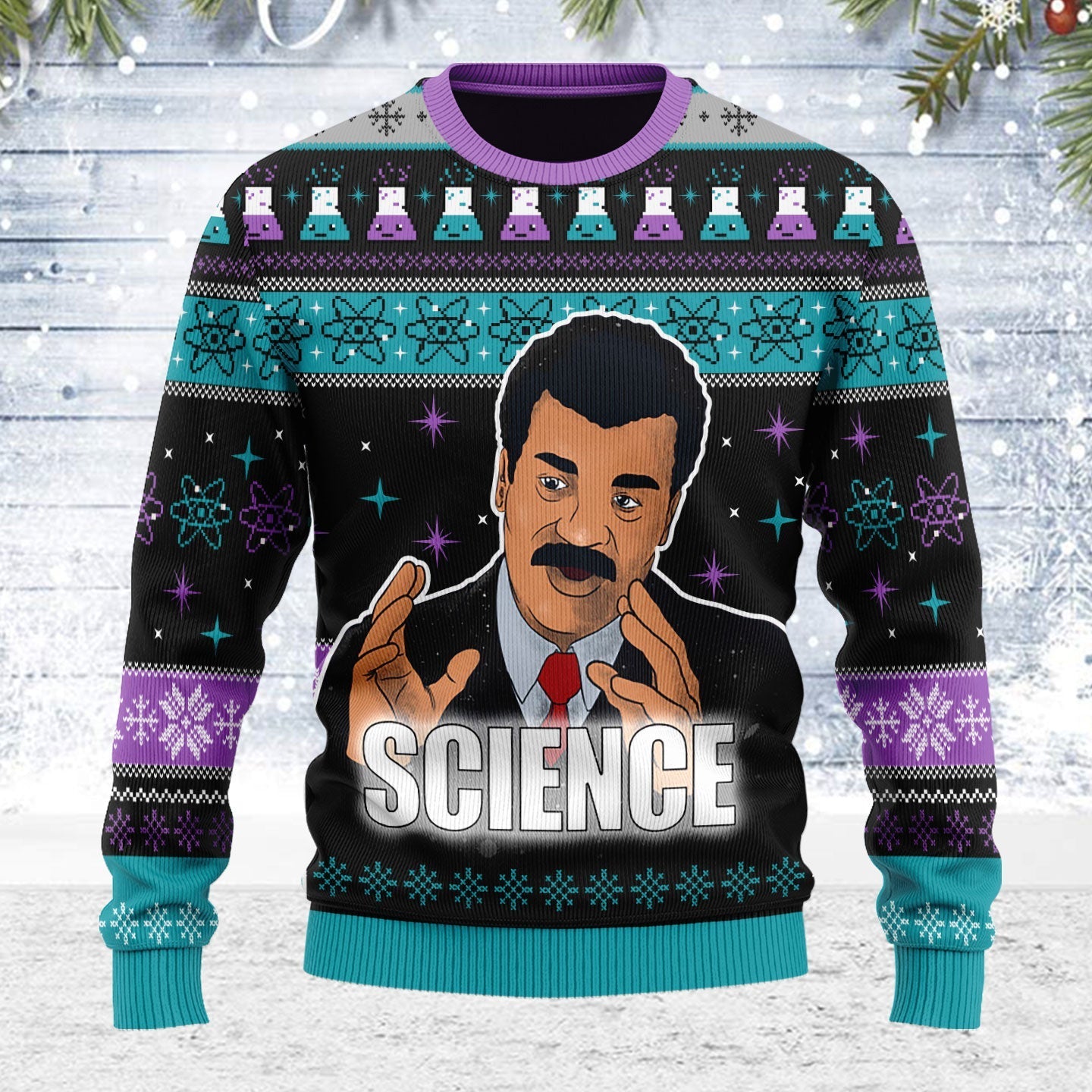 YMskins Ugly Christmas Sweater Science Is True Whether Or Not You Believe 3D Apparel