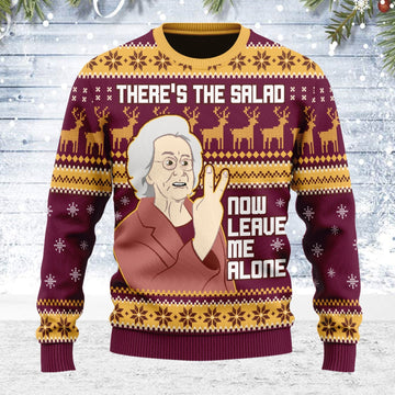 YMskins Ugly Christmas Sweater There’s The Salad Now Leave Me Alone 3D Apparel