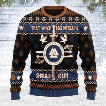 YMskins Ugly Christmas Sweater Not Kill Me Should Run Viking Mythology 3D Apparel