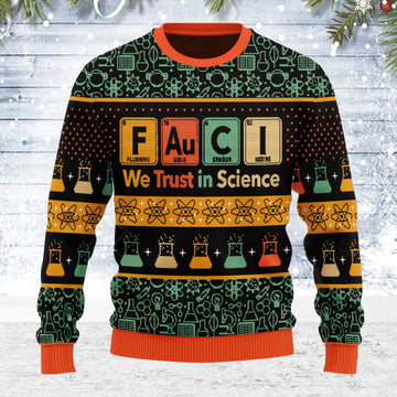 YMskins Ugly Christmas Sweater We Trust In Science 3D Apparel
