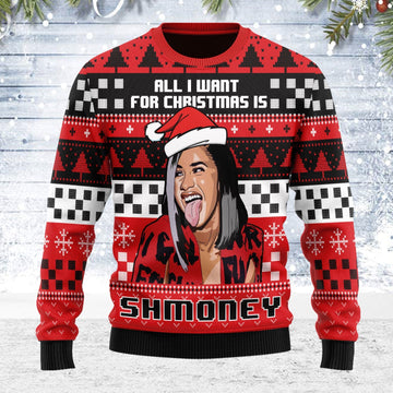YMskins Ugly Christmas Sweater All I Want For Christmas Is Some Money 3D Apparel