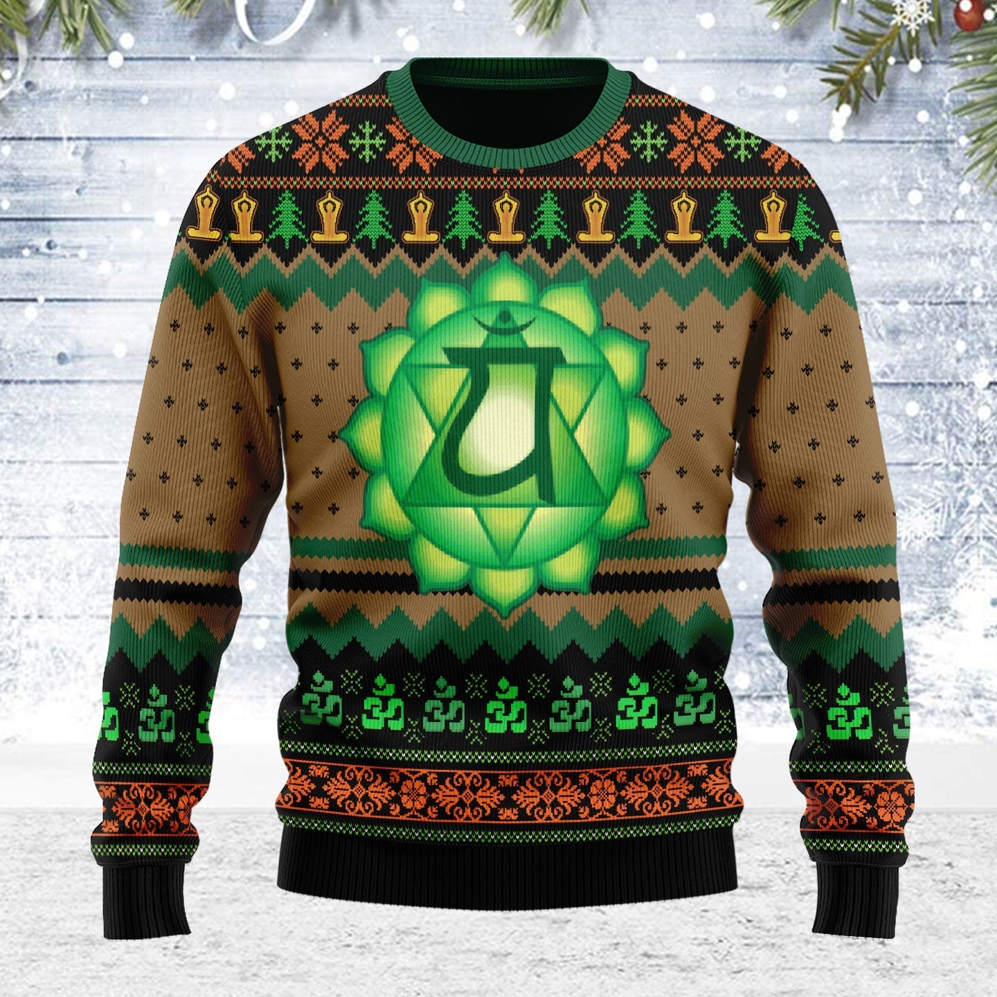 YMskins Ugly Christmas Sweater Heart Chakra 3D Apparel