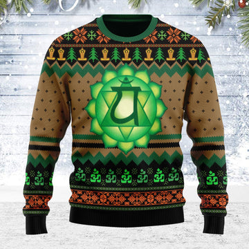 YMskins Ugly Christmas Sweater Heart Chakra 3D Apparel
