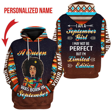 YMskins Personalized Hoodie September Girl All Over Printed