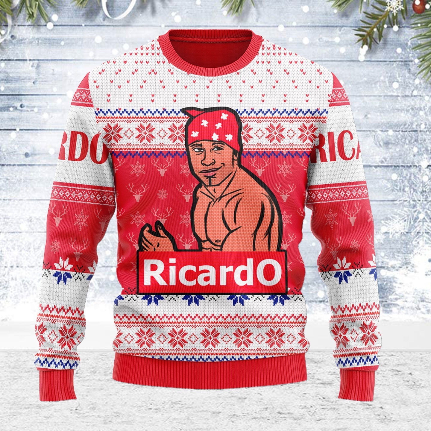 YMskins Ugly Christmas Sweater Ricardo Milos Meme Funny 3D Apparel