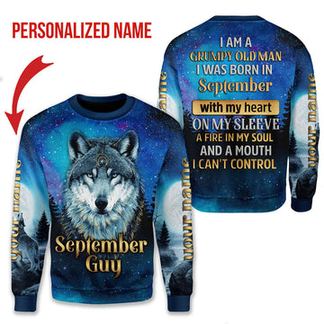 YMskins Personalized Ugly Sweater I Was Born In September All Over Printed
