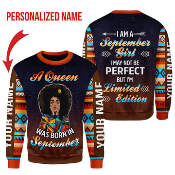 YMskins Personalized Sweatshirt September Girl All Over Printed