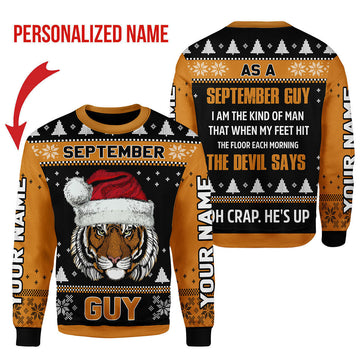 YMskins Personalized Ugly Sweater September Guy All Over Printed
