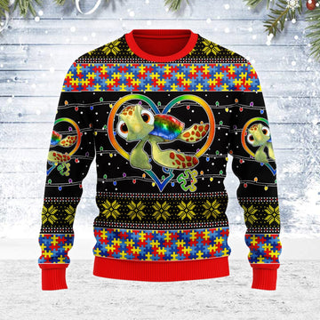 YMskins Ugly Christmas Sweater Autism Be You The World Will Aujust 3D Apparel