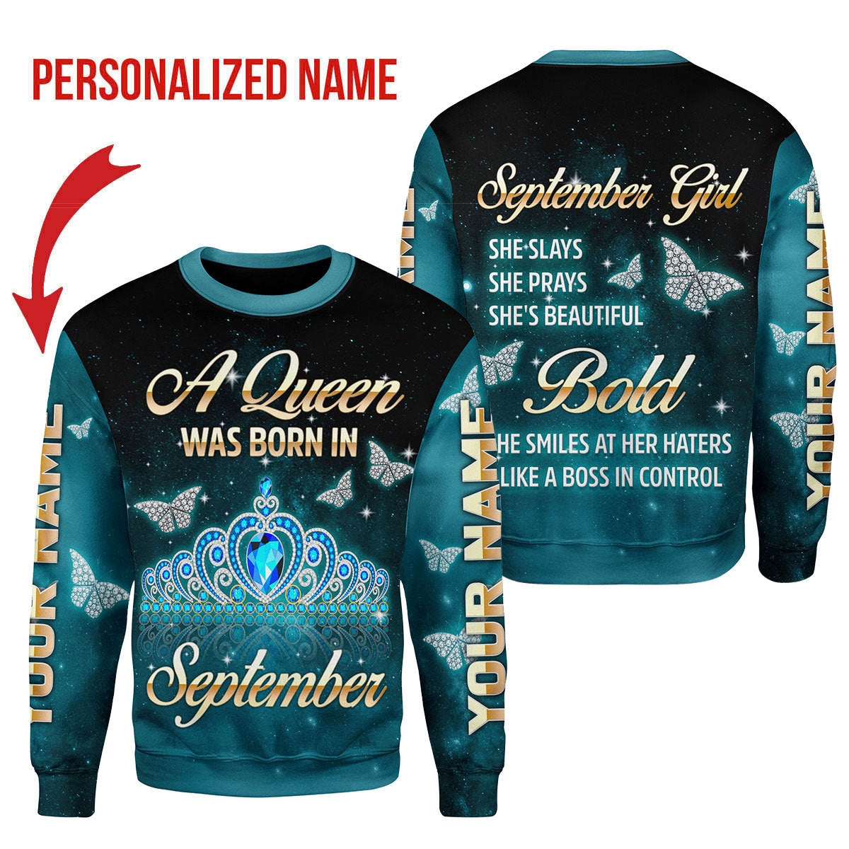 YMskins Personalized Tops September Girl All Over Printed