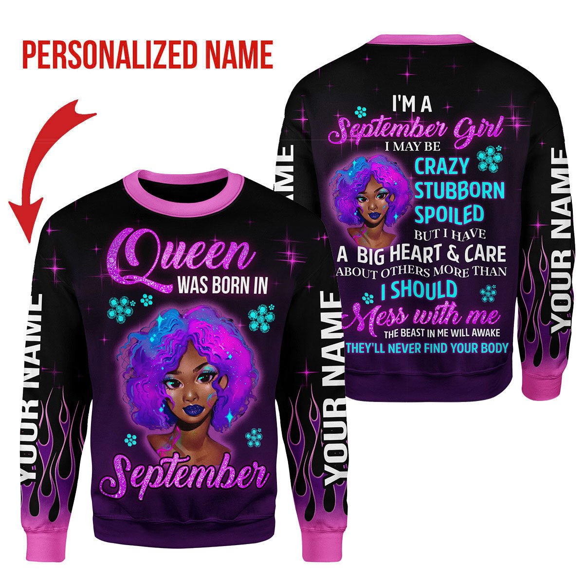 YMskins Personalized Tops Queen Was Born In September All Over Printed