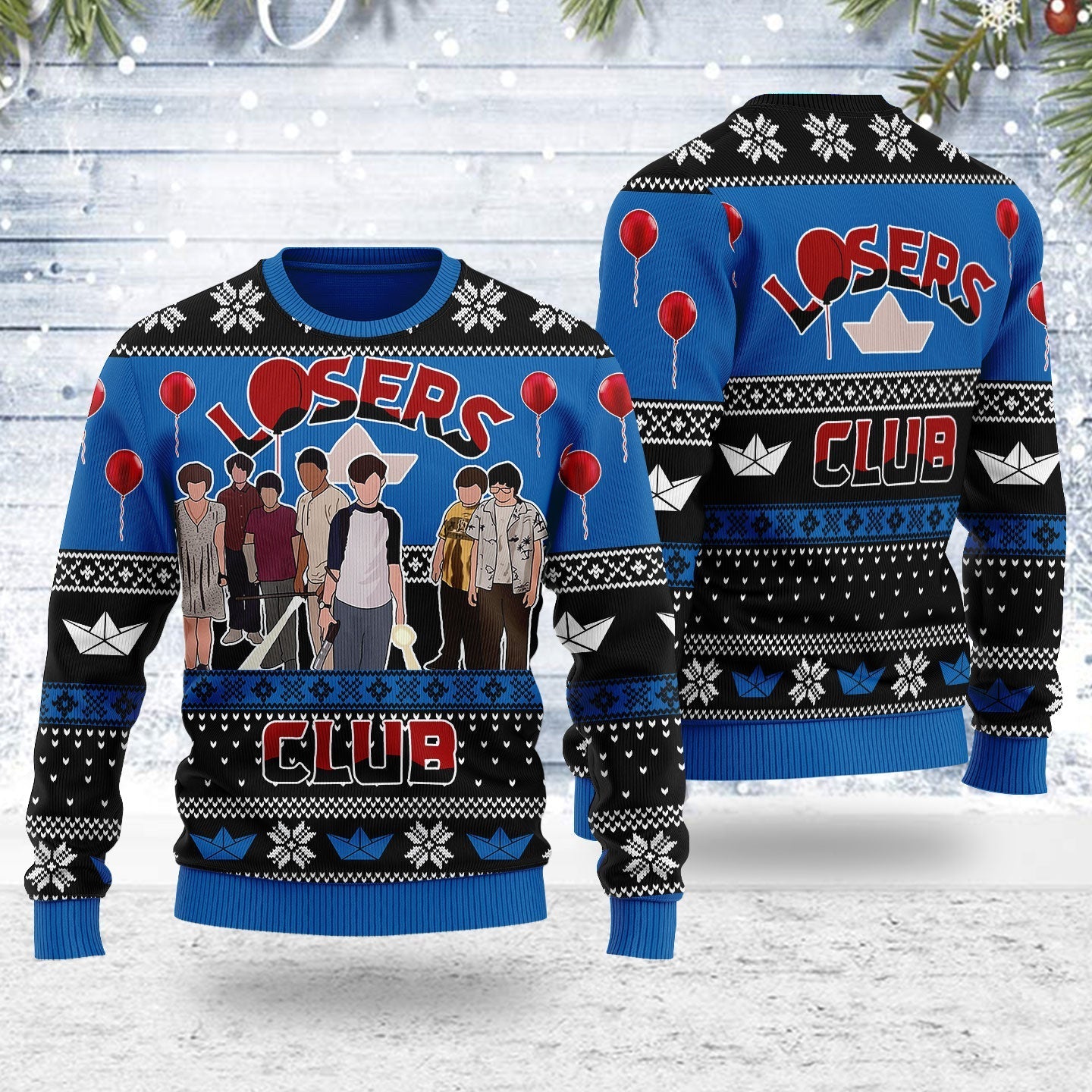 YMskins Ugly Christmas Sweater The Losers Club 3D Apparel