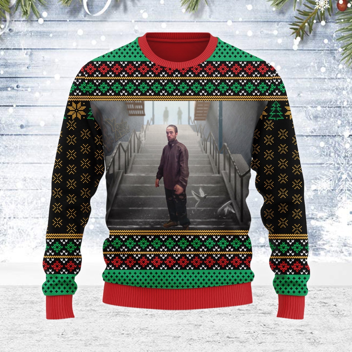 YMskins Ugly Christmas Sweater Robert Pattinson Kitchen 3D Apparel
